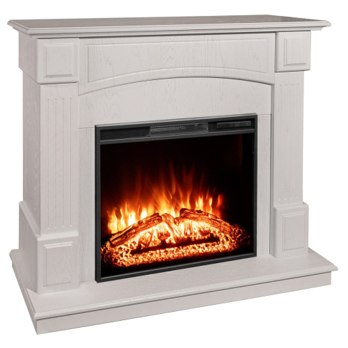 Каминокомплект CAROLINA/БОСТОН Береза белая с очагом Электроочаг AQUAMARINE/АКВАМАРИН 26 фото 2