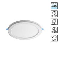 359016 SPOT NT23 560 белый Светильник встраиваемый светодиодный (три сценария работы) IP20 LED 4000К 18W+6W 100-265V 1680Лм SPAN