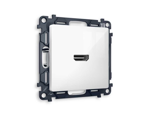 Комплект механизма розетки HDMI 2.0 AMBRELLA VOLT ALFA Белый глянец 40V/500mA 2.0GHz 5-18Gbit/s QUANT (AP1140, VM222) MA114010