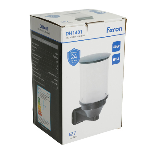 Светильник садово-парковый Feron DH1401, на стену вверх,E27 220-240V, черный фото 10