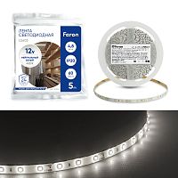 Светодиодная LED лента Feron LS603, 60SMD(2835)/m 4.8W/m 12V 5m 4000К