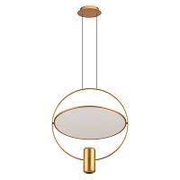 7028/2L HIGHTECH ODL25 000 золото/белый матовый/ металл/акрил Подвесной светильник золот. поворотный 150° IP20 LED GU10 2*7W ORBITE