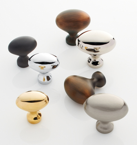 Ручка-кнопка Medium Oval d.3.2 Unlacquered Brass фото 2