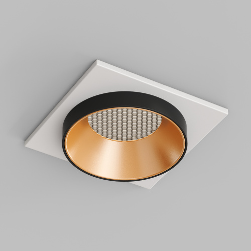 DK2402-GD Встраиваемый светильник, IP 20, 50 Вт, GU10, черный/золотой, алюминий фото 4 DK2402-GD Встраиваемый светильник, IP 20, 50 Вт, GU10, черный/золотой, алюминий фото 4