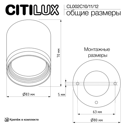 Citilux Hardy CL002C11 Светильник накладной Чёрный фото 10