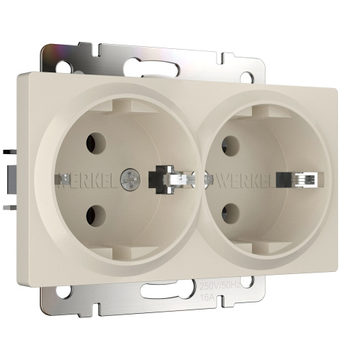 Розетка двойная с заземлением (айвори матовый) W1172062 Розетка двойная с заземлением (айвори матовый) W1172062