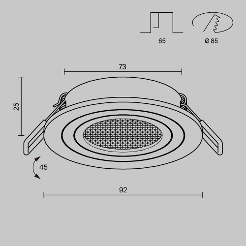 Встраиваемый светильник Technical DL023-2-01W-1(N) фото 9