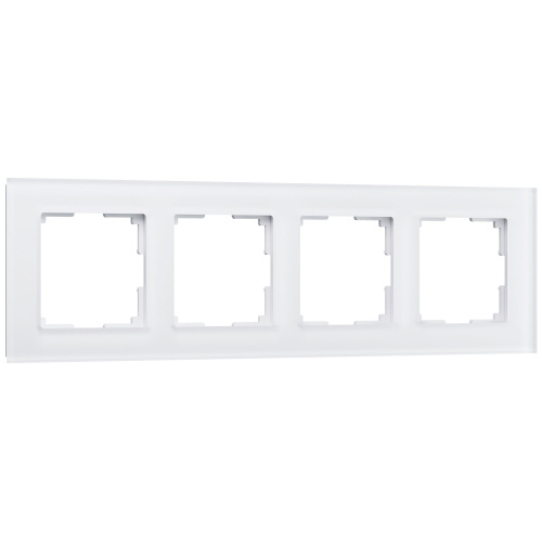 Рамка из стекла на 4 поста Favorit белый матовый W0041105 Рамка из стекла на 4 поста Favorit белый матовый W0041105