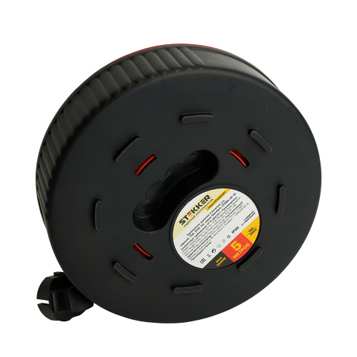 Удлинитель-рулетка STD06-40-30 Standart 4 розетки с/з ПВС 3*1, черный, 16А, IP20, 5м фото 4 Удлинитель-рулетка STD06-40-30 Standart 4 розетки с/з ПВС 3*1, черный, 16А, IP20, 5м фото 4