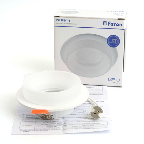 Светильник встраиваемый Feron DL2911 потолочный MR16 G5.3 белый фото 5