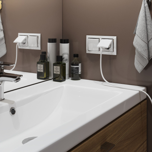 Рамка из поликарбоната на 2 поста Snabb белый/хром W0021901 фото 2