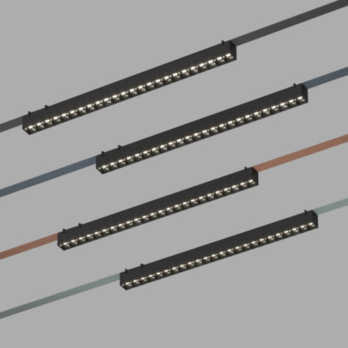 DK5572-BK Cветильник для трека-ремня Belty, серия Grill, со светодиодом, L642*W40*H45мм, 48V DC, 24W, RA90, 24°, 4000K, IP20, черный, алюминий фото 6