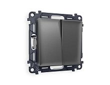 Комплект механизма 2-кл проходного выключателя AMBRELLA VOLT ALFA Антрацит серый QUANT (AP6530, VM120) MA653020