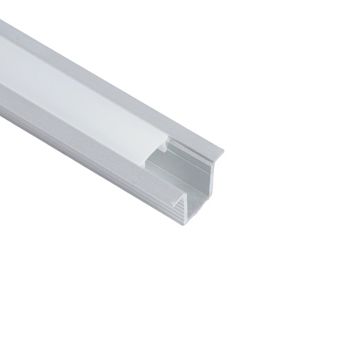 Профиль алюминиевый встраиваемый 9х12мм, серебро, 2м  CAB242 (в комплекте с матовым экраном, 2 заглушками, 4 крепежами) FERON фото 3