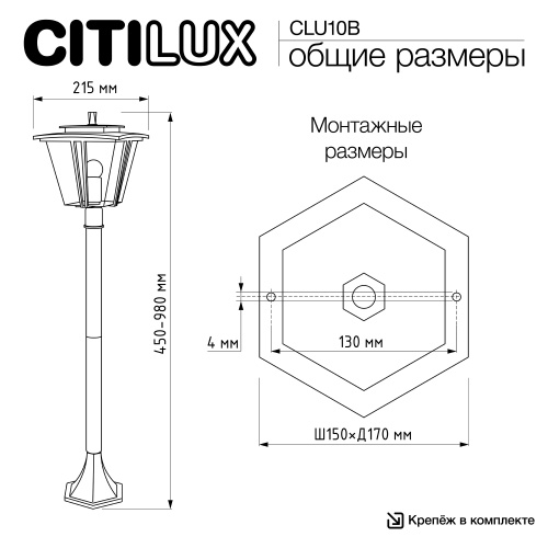 Citilux FORTS CLU10B Уличный парковый светильник фото 11 Citilux FORTS CLU10B Уличный парковый светильник фото 11