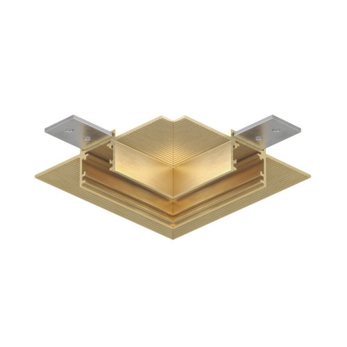 Угловой элемент трека SHINE HIDE для ГКЛ 12,5 мм, 90°, потолок–потолок, сатинированная латунь, алюминий фото 3 Угловой элемент трека SHINE HIDE для ГКЛ 12,5 мм, 90°, потолок–потолок, сатинированная латунь, алюминий фото 3