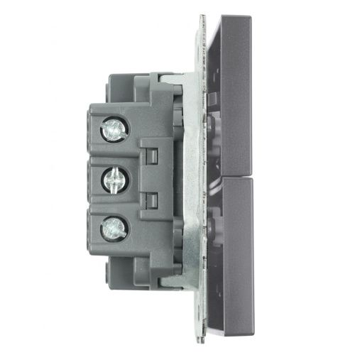 Выключатель 2-клавишный (механизм), STEKKER, 250В, 10А, серия Эмили, RSW10-5104-10, платиново-серый, soft touch фото 4