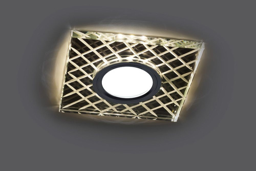 Светильник встраиваемый с LED подсветкой Feron CD984 потолочный MR16 G5.3 прозрачный, хром фото 2