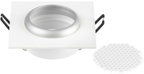 Светильник встраиваемый алюминиевый ЭРА KL110 WH/SL под лампу MR16 GU5.3 белый/серебро матовый Б0061532 фото 4