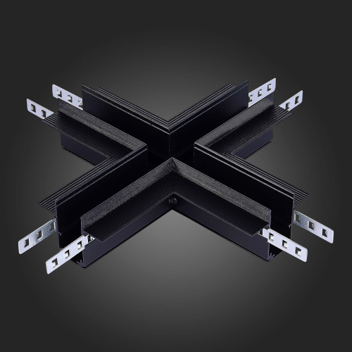 ST007.400.12 Коннектор X-образный для встраиваемого магнитного шинопровода под ГКЛ 12мм ST-Luce Черн SKYLINE 48 фото 3