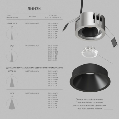 Встраиваемый светильник Denkirs SHINE GLOW | ШАЙН ГЛОУ DK2431-BK фото 3 Встраиваемый светильник Denkirs SHINE GLOW | ШАЙН ГЛОУ DK2431-BK фото 3