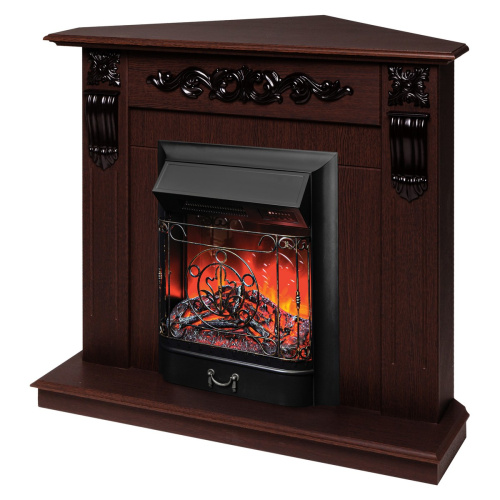 Электрокамин RealFlame Dominica Corner DN орех с очагом Majestic Lux Black RC фото 2