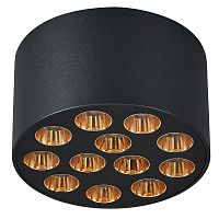080942 Светильник потолочный GUARDA 9W 750LM 30G ЧЕРНЫЙ/ЗОЛОТО 4000K