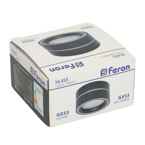 Светильник потолочный Feron HL455 12W, 230V, GX53, черный фото 15
