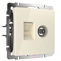 Розетка ТВ+Ethernet RJ-45 6 cat. (слоновая кость) W1181303