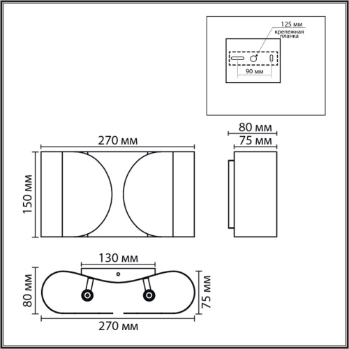 8387/2W MODERNI LN26 417 черный, металл Бра G9 2*20W 220V OLVE 8387/2W MODERNI LN26 417 черный, металл Бра G9 2*20W 220V OLVE