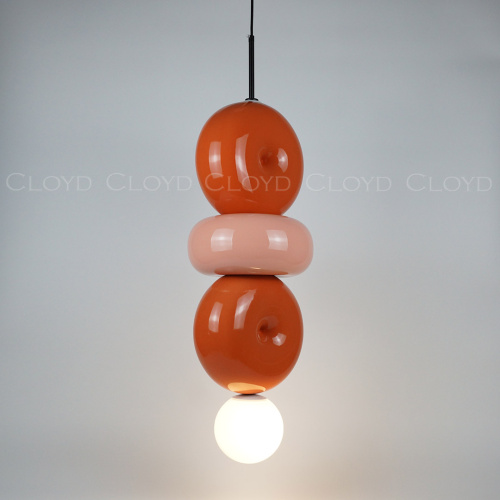 Подвесной светильник Cloyd MOGOTON P1 / Ø25 см - черный - оранж. и розов. керамика (арт.11898) фото 3