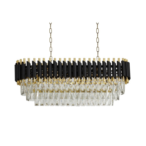 Хрустальная подвесная люстра Lumina Deco Funneli LDP 6003-800-PR BK+F.GD Хрустальная подвесная люстра Lumina Deco Funneli LDP 6003-800-PR BK+F.GD