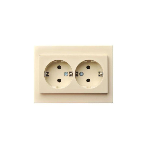 Розетка двойная 2P+E Liregus Epsilon бежевый 28-071 Розетка двойная 2P+E Liregus Epsilon бежевый 28-071