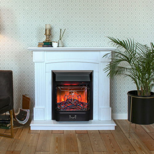 Каминокомплект ANDREA/АЛЬФА Беленый дуб с очагом Электроочаг MAJESTIC LUX RC/МАДЖЕСТИК С ПУЛЬТОМ фото 3