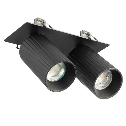 Citilux AXEL CL512D21R Спот поворотный встраиваемый двойной Чёрный Рифлёный фото 2 Citilux AXEL CL512D21R Спот поворотный встраиваемый двойной Чёрный Рифлёный фото 2