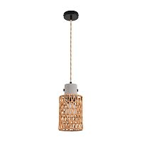 8366/1A ECO LN26 327 черный/серый/бежевый, бетон/металл/джутовый шнур Подвес E27 LED 10W 220V BOHO