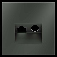 Накладка для розетки TV+RJ45 кат. 6, S70 (титан) Voltum VLS002706