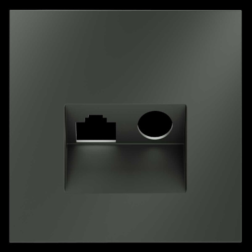 Накладка для розетки TV+RJ45 кат. 6, S70 (титан) Voltum VLS002706 Накладка для розетки TV+RJ45 кат. 6, S70 (титан) Voltum VLS002706