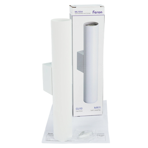 Светильник Feron ML1034 настенный под лампу 2*GU10, белый фото 5