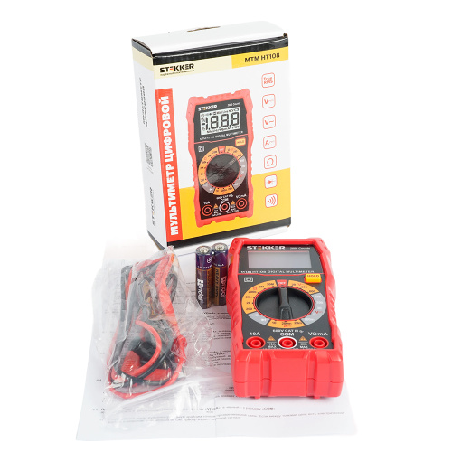 MTM HT108 Мультиметр цифровой, 2000 отсчетов, 2 батареи тип ААА 1,5В, ручная регулировка, красный, TM STEKKER фото 11