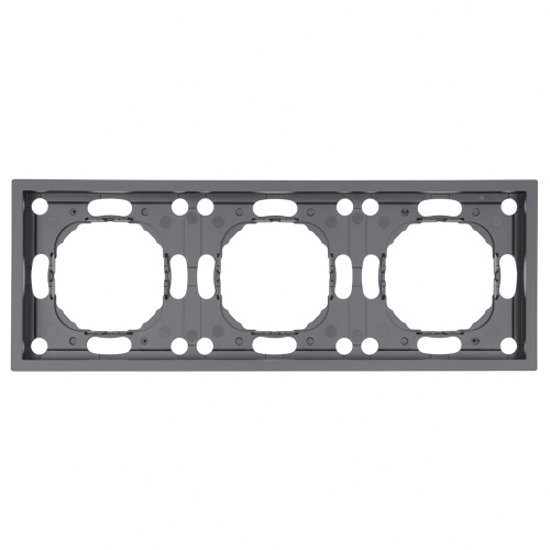 Рамка STEKKER, PFR00-5003-10  3-местная, серия Эмили, платиново-серый, soft touch