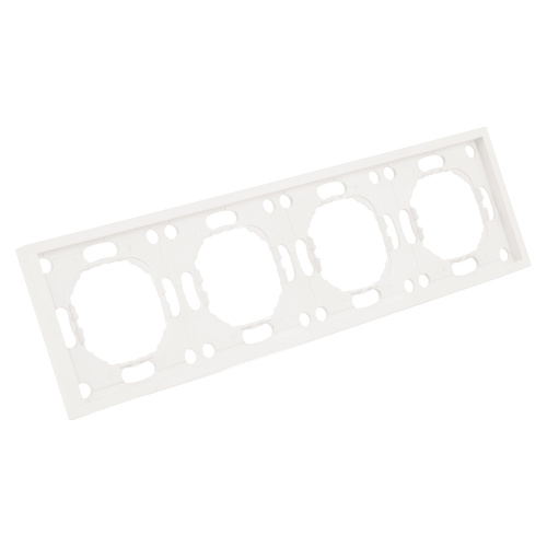 Рамка STEKKER, PFR00-5004-01 4-местная, серия Эмили, белый фарфор, soft touch фото 4