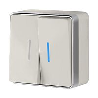 Выключатель двухклавишный с подсветкой Gallant слоновая кость W5020103