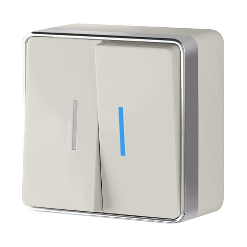 Выключатель двухклавишный с подсветкой Gallant слоновая кость W5020103 Выключатель двухклавишный с подсветкой Gallant слоновая кость W5020103