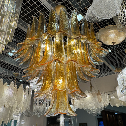 Люстра Cloyd AZORES-C C10 / Ø65 см - латунь светл. - янтарное стекло (арт.11653) фото 2