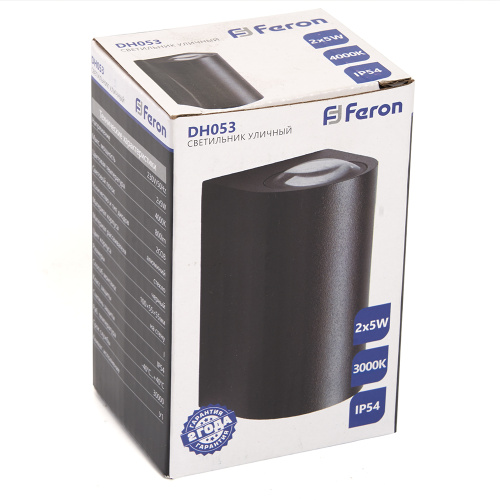 Светильник уличный светодиодный Feron DH053, 2*5W, 800Lm, 3000K, черный фото 4
