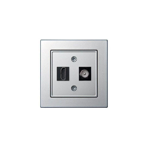 Розетка HDMI/TV оконечная Liregus Epsilon серебро 28-1858 Розетка HDMI/TV оконечная Liregus Epsilon серебро 28-1858