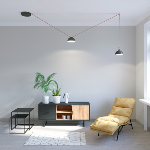 DK5561-BK Cветильник для трека-ремня Belty, серия Flow со светодиодом, D220*H117мм, 48V DC, 24W, RA90, 120°, 3000K, IP20, черный, алюминий фото 8