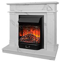 Электрокамин RealFlame Rodos WT цвет мрамор белый с очагом Majestic Lux Black
