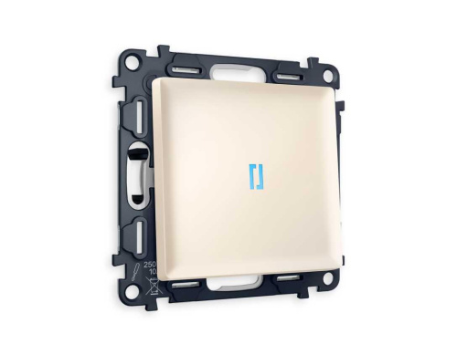 Комплект механизма 1-кл выключателя AMBRELLA VOLT с подсветкой 10000K ALFA Бежевый матовый QUANT (AP3220, VM101, G17B) MA322020